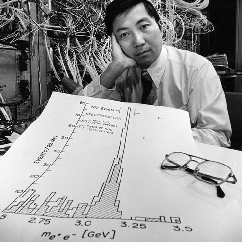 Samuel Ting discovering J/ψ particle.